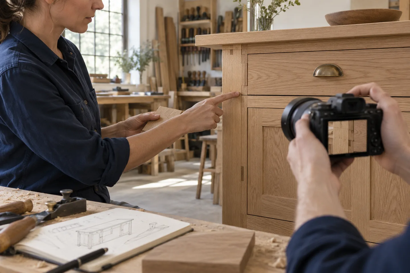 A craftsperson documenting original service expertise